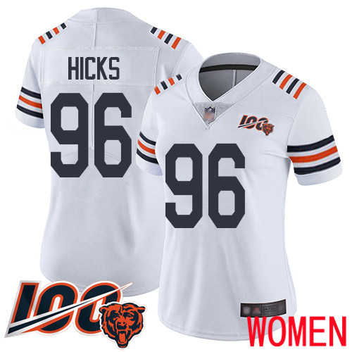 Chicago Bears Limited White Women Akiem Hicks Jersey NFL Football #96 100th Season